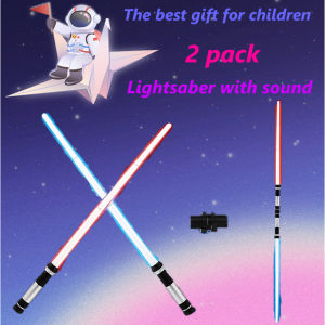 2PCS 32 Inches Multi-color-in-one Creative Lightsaber with Light and Sound Function Double-sided Light up Toy