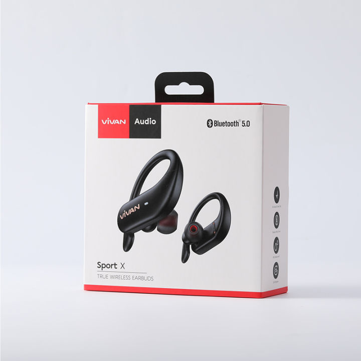 Vivan Sport X Bluetooth Earphones 5.0 Wireless Headset TWS Waterproof IPX5 Touch Control Super Bass - 18 Months Warranty