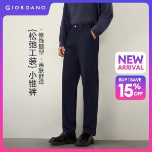 Giordano Men 100% cotton multi-pocket mid rise pants Free Shipping 18116828