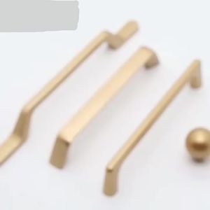 Zinc Alloy Cabinet Handle Sand Gold Modern Drawer Pull for Kitchen Cupboard Wardrobe Door Hardware