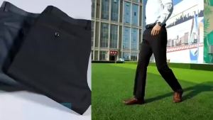 Mens Formal Pants Office Straight Loose Pant Non-ironing Stretchable Elastic Casual Trousers Business Seluar Slack Lelaki