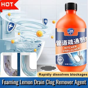 MOMENG Foaming Lemon Drain Clog Remover Agent Powerful Anti-Clog Cleaner Kitchen Toilet Pipe Dreadging Tool