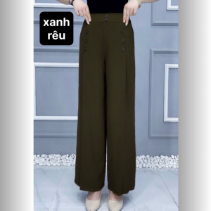 Quần ống rộng 6 NÚT culottes lưng thun sau dáng suông chất liệu VẢI ĐŨI cao cấp nhiều màu MÀU MỚI-6N