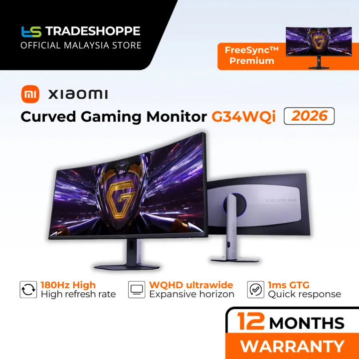 Xiaomi Curved Gaming Monitor G34WQi 34" - 180Hz High Refresh rate | 1ms GTG Rapid Response