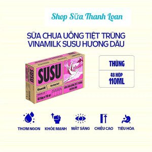 Thùng 48 Hộp Sữa Chua Uống Susu Hương Dâu 110ml.