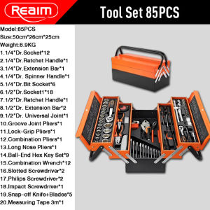REAIM Tools Socket Wrench Set 187PCS Tools Set For Motorcycle/Car Heavy Duty