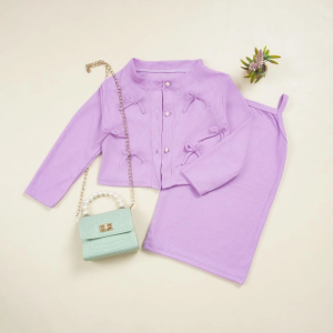 NATALIA - Dress Anak Perempuan Villy 2in1 Dress + Outer / Cardigan Dress Anak Simple Style / Baju Anak