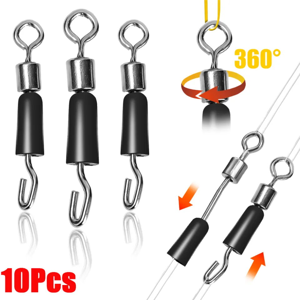 50pcs Quick Change Fishing Snap Swivel Connector Swivels Hook Clip  Connectors