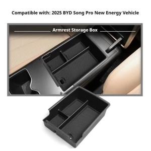 kkmf Car Central Control Armrest Storage for BYD Song Pro DM-i Sealion 5 DM-i 2025 PVC Central Control Lower Storage N7Y3P