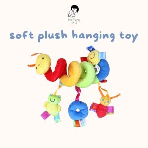 For.B Cartoon Colorful Bee Crib bell Baby Spiral Stroller Crib Hanging Cot Bed Crib Teether Soft Plush Hanging Toy