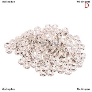 [COD] Modingdue 100pcs 5 7 10mm Rondelle Disc 316 Stainless Steel Spacer Beads With Rhinestone For Jewelry Making DIY Bracelet