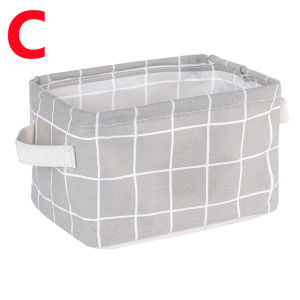 Foldable Canvas Desktop Basket Storage Box Fabric Basket Organizer Hamper