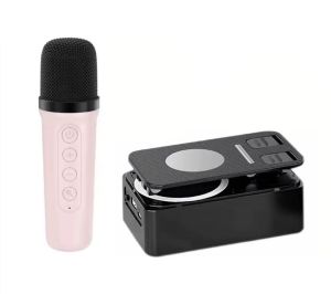 K98 Mini Bluetooth speaker power bank Phone holder 3-in-1 smart all-in-one machine with 1-2 wireless microphones Karaoke