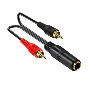 Gold Plate 6.35mm to 2RCA Stereo Audios Cable for Enhances Sound Quality For HiFi Systems Speakers Recording