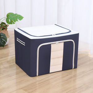 Large Capacity Storage Box Oxford Storage Box Basket Storage Bag Foldable Storage Box Clothes Organization Double Zipper With Stainless Steel Frame Kotak Simpanan 双拉链折叠收纳箱