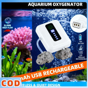 Fish Tank Oxygen Mini Oxygen Pump Silent Portable Filter Rechargeable Air Pump Aquarium Fish Oxygen