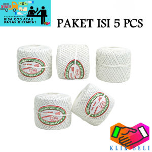 Klik-Beli PAKET ISI 5 PCS Tali Bendera Merah Putih / Tali Benang Kasur Cap Sikat / Tali Rami Bangunan Serbaguna