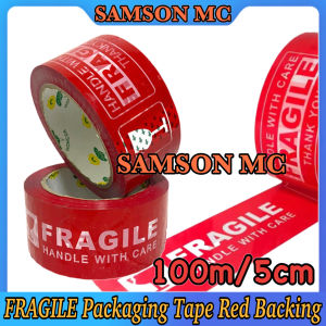 1 Pcs FRAGILE Packaging Red Backing Tape 100M x 5CM/2" Fragile Print Tapes Warning Packing Shipping Label Packaging Tape