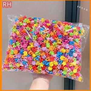 🔥🔥🔥ranghe 100Pcs Colorful Small Girls Hair Clips Cute Flower Star Hair Claws Styling Hair Braid Hairpins Kids Hair Accessories Headwear