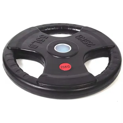 Tri Grip Olympic Weight Plate (2.5 to 25 KG) Rubber Coated Cast Iron Weight Plate 5cm Hole (1 PIECE)
