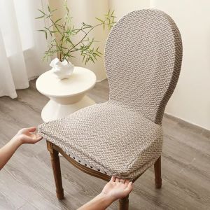 FLORI T-Jacquard Dining Chair Cover Wedding Nordic Chair Seat Slipcover Durable Elastic Curved Chair Protector Kitchen Living Room