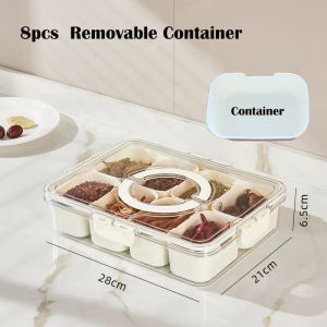 Food Storage Containers Stackable Refrigerator Organizer Bins with Lids with Removable Compartment