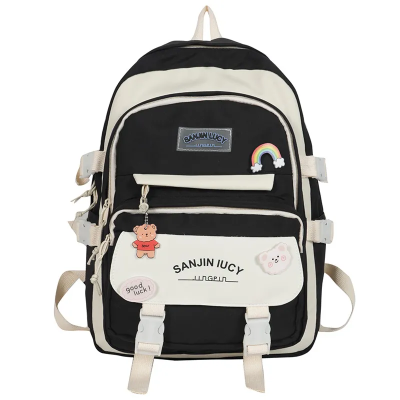 Trendy Backpacks 7th Grade Backpacks Stylish Black Canvas Backpack