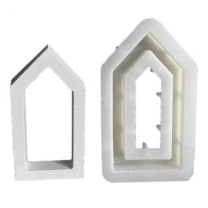 Khuôn hình dạng ngôi nhà Nhựa Tự làm xi măng đất sét thạch cao khuôn đúc Bảng trang trí nhà khuôn Silicone cho những người đam mê