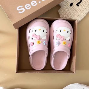 Free Shipping Cute Cartoon-Style WomenS Summer Outdoor Thick-Soled Non-Slip And Durable Clogs With A Wide Opening And A Half-Slipper Design