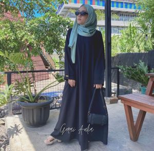 Abaya Basic Ameena by Gerai Aulia | Abaya Polos | Abaya Turkey | Gamis Dress