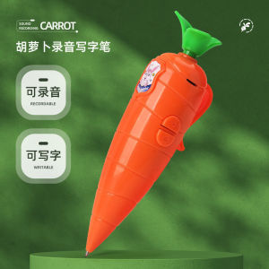 Pen Rakaman Carrot Cartoon Voice Recorder Ballpoint Pen Cute Writable Recording Pen Toy Stationery