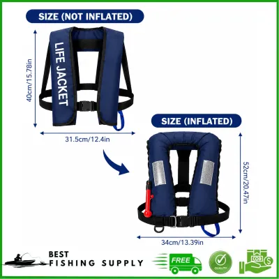 Inflatable Life Jacket Adult Life Vest Manual Water Sports Swimming Fishing Survival Jacket