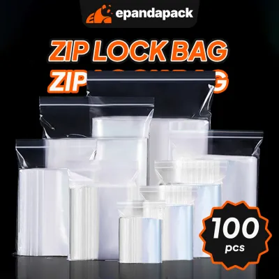100pcs Zip Lock Plastic Bag Transparent Food Storage Bag Beg Zip Makanan Plastik Pembungkusan Kecil