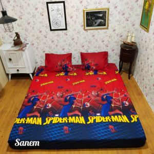 SEPREI KARTUN SPIDERMAN ANAK 3D HOME MADE UK 160X200 180x200 TERLARIS BAYAR DI TEMPAT