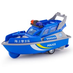 COOLSOOL Chống va đập Mô hình tàu tuần tra quán tính Đậm đặc Mô phỏng Đồ chơi trẻ em Bền bỉ Không có pin Đồ chơi thuyền cao tốc tự do Quà tặng cho bé trai