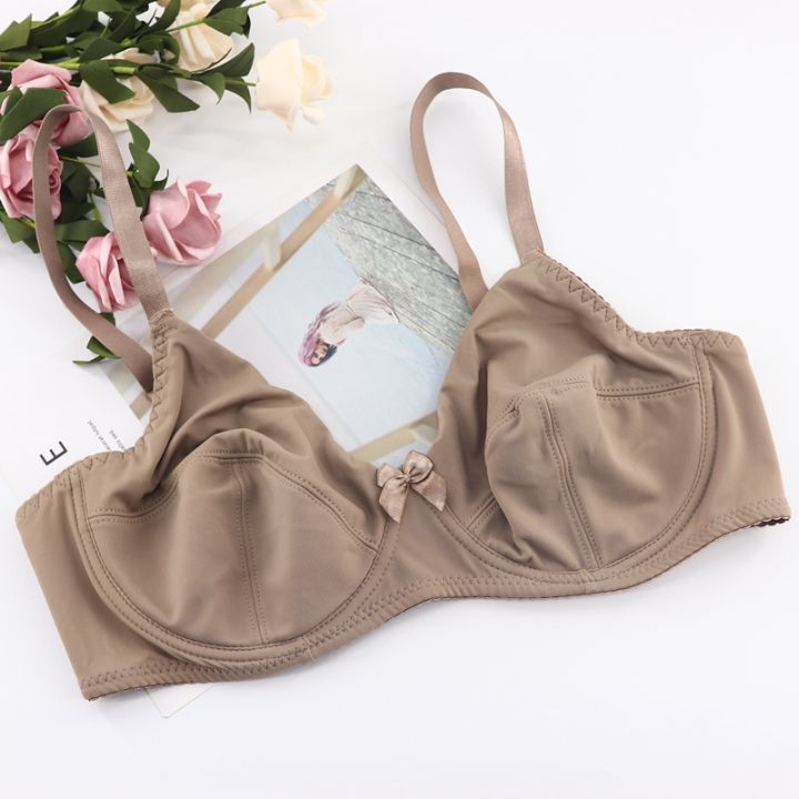 Xiushiren Women Comfort Bras V-neck Full Coverage No Padding Underwire Minimizer  Bra C D Cup Unline Plus Size Bras