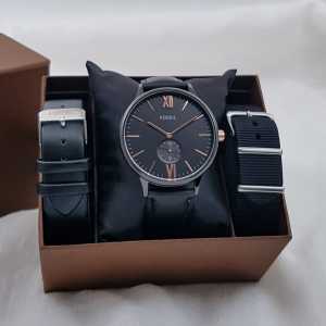 Jam Tangan Pria Fo55il 5507 Analog Kulit Free Strap Kanvas Dan Kulit