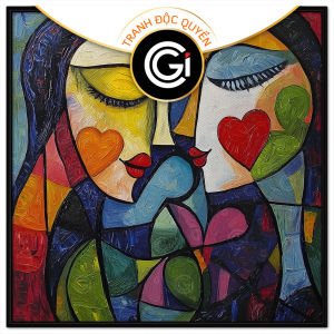 Tranh trừu tượng tình yêu không rào cản.Tranh treo tườngdán tường trang trí nội thất.CGI-1317