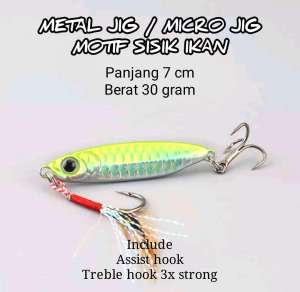Metal Cast jig / Mikro jig panjang 7 cm berat 30 gram motif sisik ikan