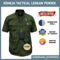 KEMEJA TACTICAL LAPANGAN PDL M-TAC LENGAN PENDEK - BAJU BAHAN DRILL - BAJU KEMEJA PREMIUM LENGAN PENDEK. 