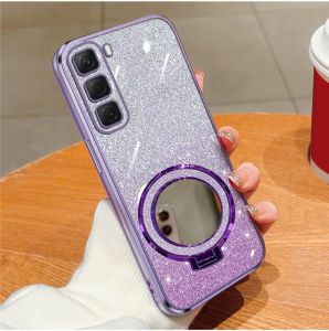 Casing Vivo V40 Lite V29 5G Luxury Gliter Premium TPU Ring Holder Mirror