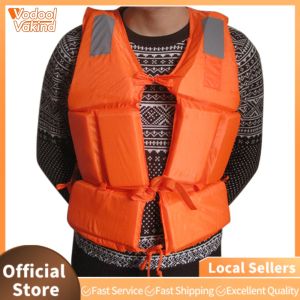 【Vakind】 5 PCS Adult Life Vest With Whistle Life Jacket Boats Fishing Vest Swimming Drifting Vest for Boating Swimming Watersports