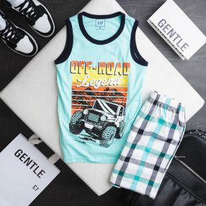 [COTTON XUẤT DƯ] BỘ THUN SÁT NÁCH QUẦN CA RÔ BÉ TRAI SIZE ĐẠI