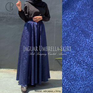 Rok Pesta Kondangan Mewah Elegan Wanita Muslimah Dewasa Model Payung Lebar Jaguar Umbrella Skirt Panjang 100cm Gratis Potong