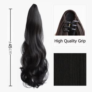 【COD&Spot goods】Long Curly Claw Ponytail Synthetic Long Curly Hair Wig Hair Extensions Straight Hair Pony Tail Hairpiece Wigs Fashion Women Water Ripples Wig