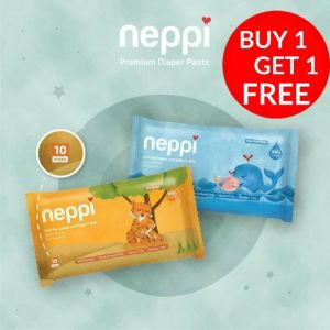 Neppi Tisu Basah Baby Wipes 10s - Buy 1 Get 1 Free