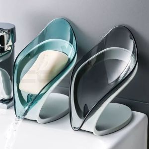 Leaf Shape Soap Box Soap Holder Three Layer Soap Organizer Soap Case Soap Dish Box Bathroom