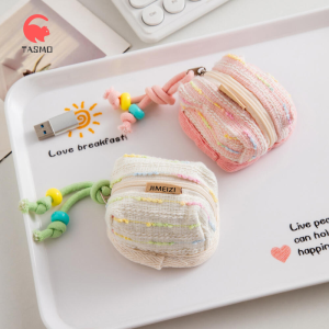 Portable Soft Cloth Mini Wallet Cute Earphone Storage Bag Multifunctional Wireless Bluetooth Headset Protective Pouch for Daily Carry