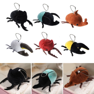 Móc khóa vải nhung lông côn trùng-Búp bê Kỳ Lân Keyring trang trí ít Côn Trùng-Đồ chơi xe Beetle với treo-móc cho Túi ba lô Mặt dây chuyền