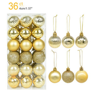 Christmas Ball Christmas Decorations Christmas Tree Hanging Balls Halloween Party Decorations Birthday Holiday Celebration Decoration Balls (4 cm / 1.5 Inches 36 Pieces) Red Christmas Balls